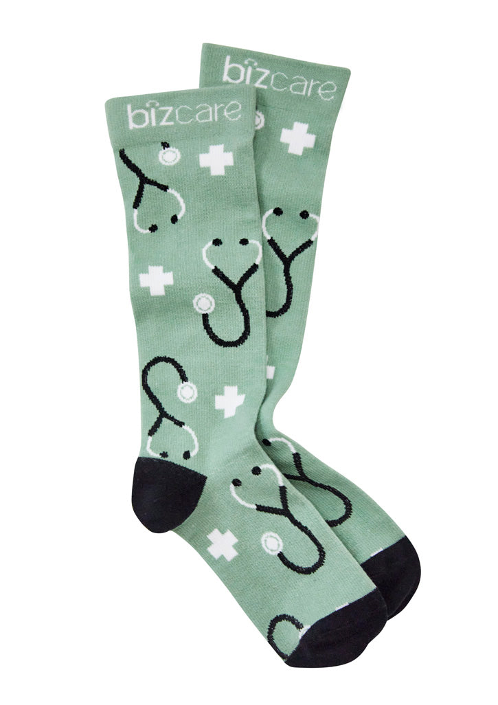 Biz care CCS149U Unisex Happy Feet Comfort Socks-Sage