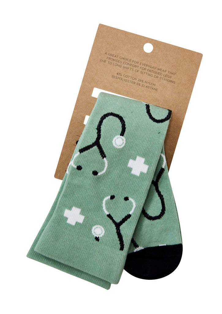 Biz care CCS149U Unisex Happy Feet Comfort Socks-Sage