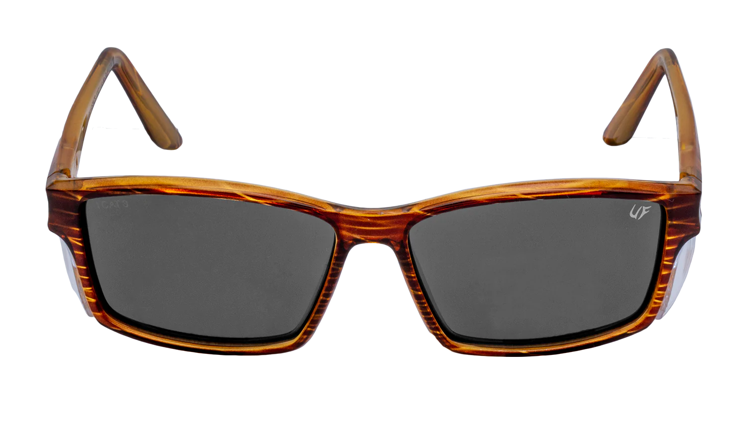 Ugly Fish RS242 DBR.SM Twister Safety Sunglasses- Brown Woodgrain Frame/Smoke Lens