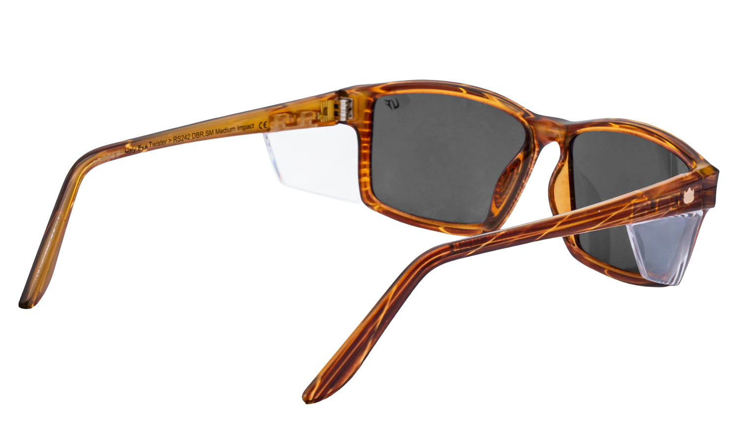 Ugly Fish RS242 DBR.SM Twister Safety Sunglasses- Brown Woodgrain Frame/Smoke Lens