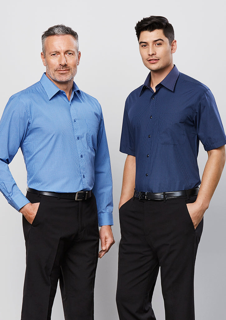 Biz Collection SH817 Men's Micro Check Short Sleeve Shirt