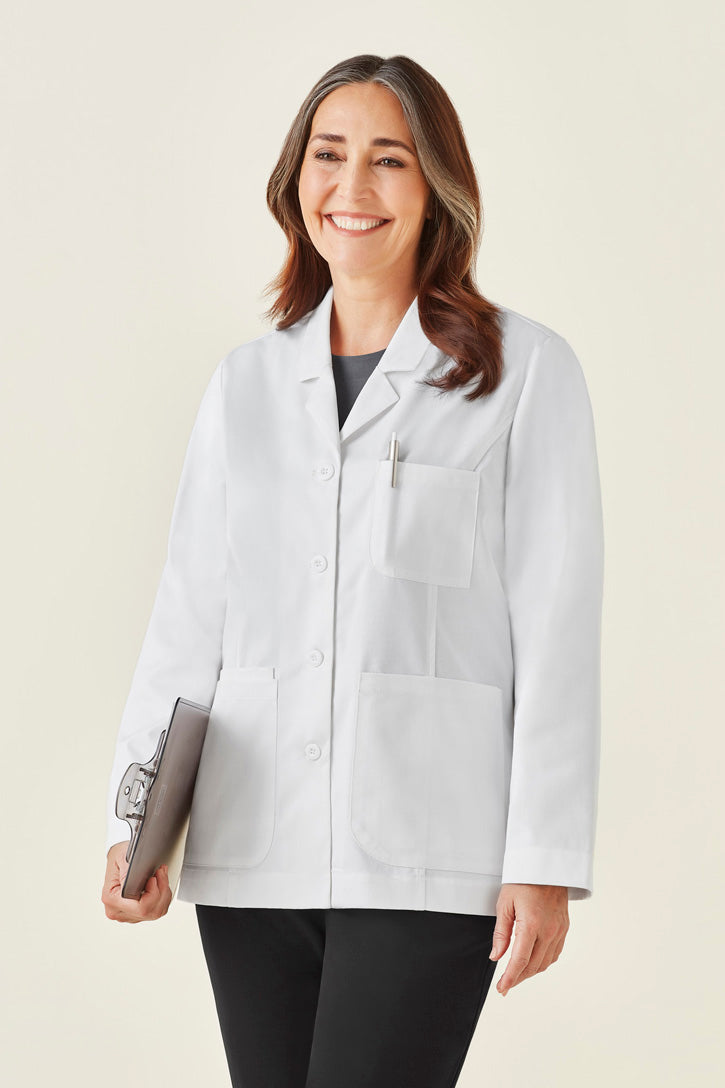 Biz care CC144LC Hope Women's Cropped Lab Coat-White