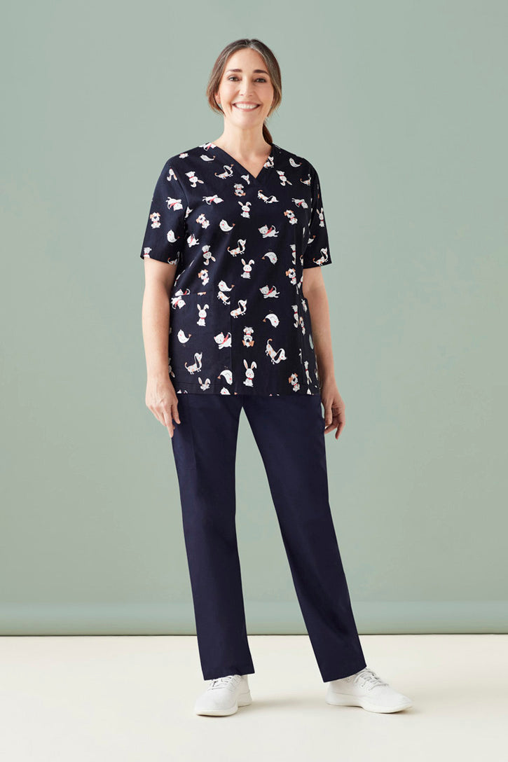 Biz care CST147LS Best Friends Women's Scrub Top-Navy