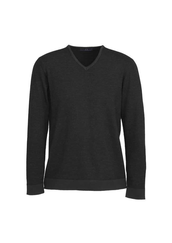 Biz Collection WP131ML Men's Origin Merino Pullover Black/Charcoal