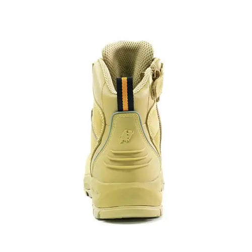 Bison XTLZWHE Ankle Lace Up With Zip Safety Boots-Wheat