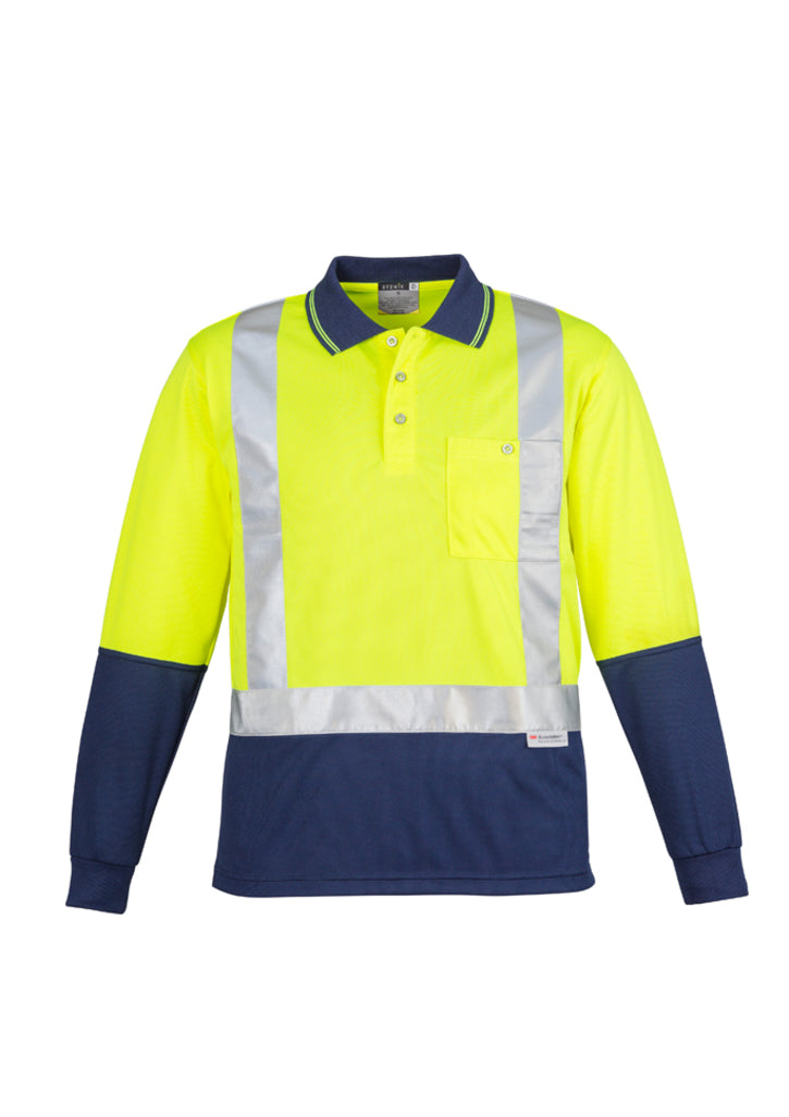 Syzmik ZH234 Men's Hi Vis Spliced Polo - Long Sleeve Shoulder Taped