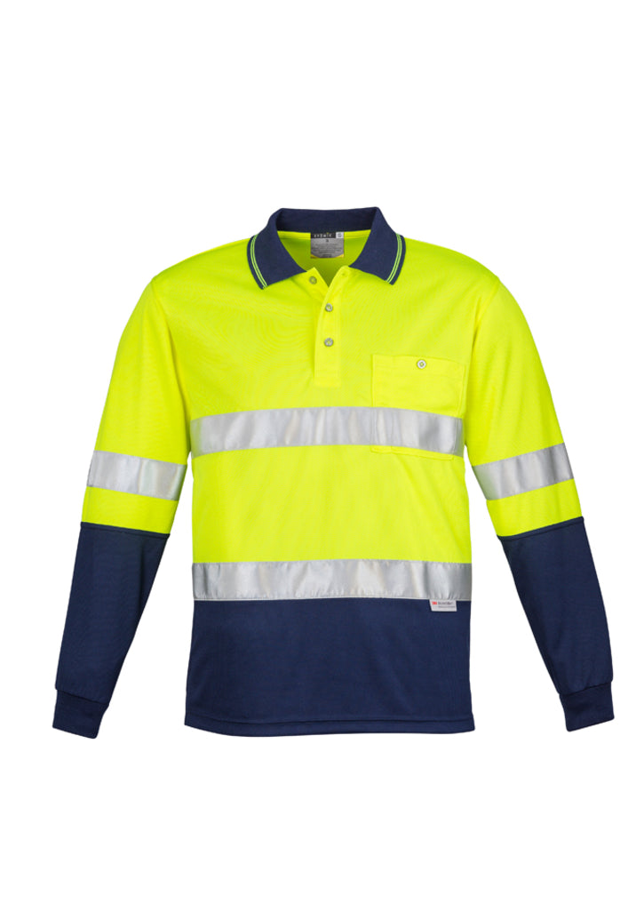 Syzmik ZH235 Men's Hi Vis Spliced Polo - Long Sleeve Hoop Taped