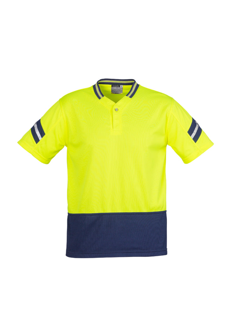 Syzmik  ZH245 Men's Hi Vis Astro Polo Yellow/Navy