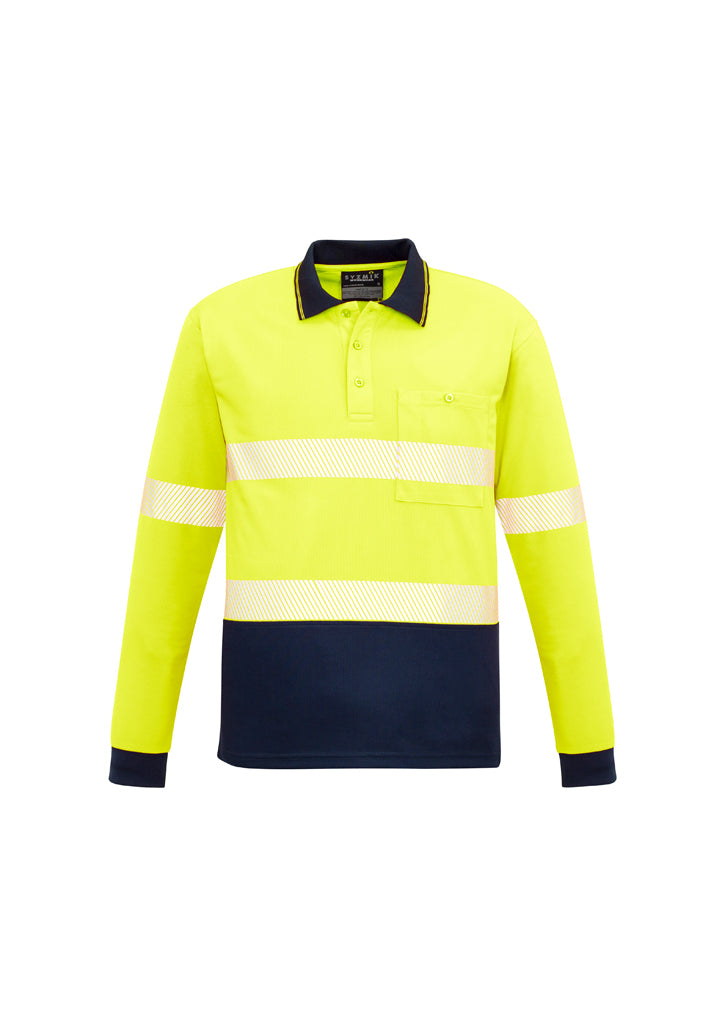 Syzmik ZH530 Unisex Hi Vis Segmented L/S Polo - Hoop Taped