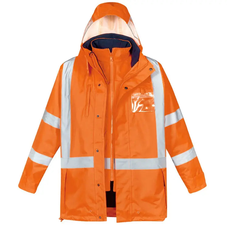 Syzmik ZJ616 Men's Hi-vis X Back Taped 4-in-1 Waterproof Jacket