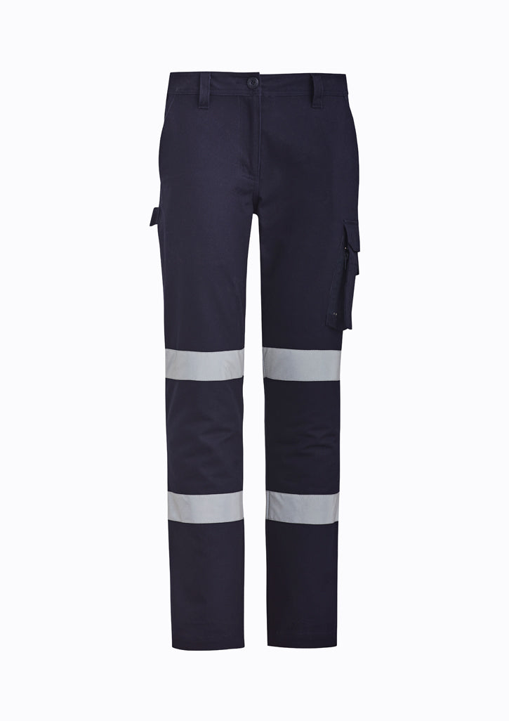 Syzmik ZP720 Women's Bio Motion Taped Pant-White & Navy