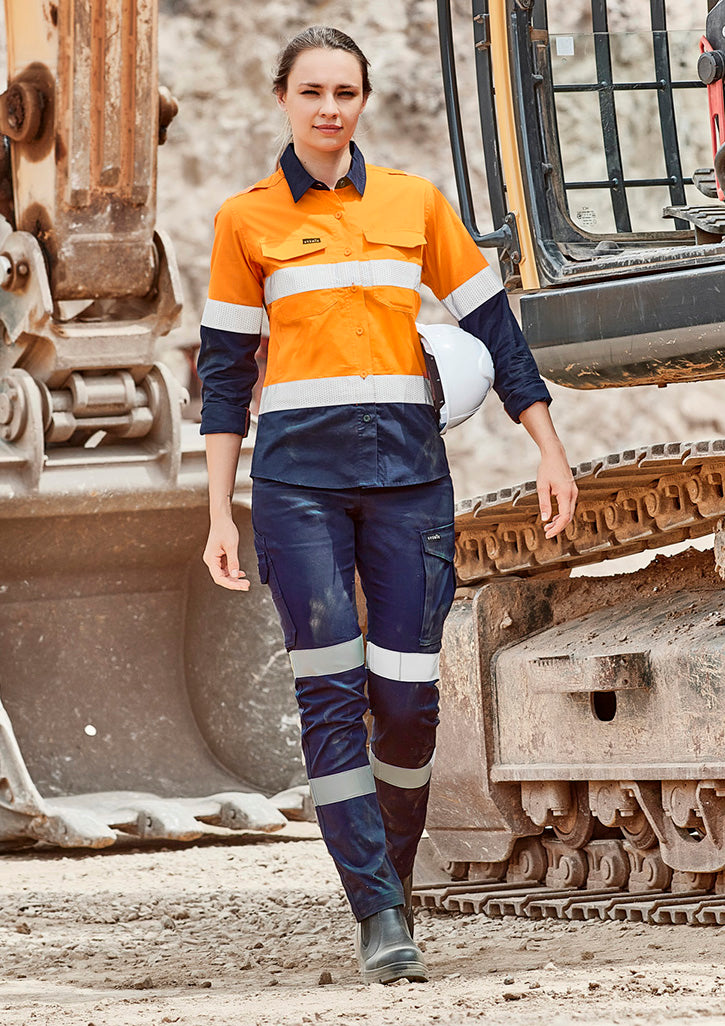 Syzmik ZP733 Women's Essential Stretch Taped Cargo Pant Navy