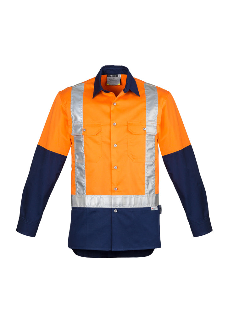 Syzmik ZW124 Men's Hi Vis Spliced Industrial Shirt - Shoulder Taped