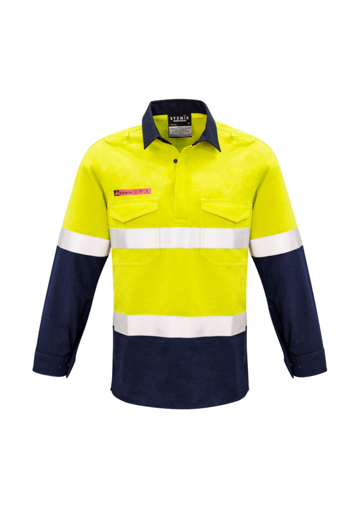 Syzmik ZW133 Men's FR Closed Front Hooped Taped Spliced Shirt