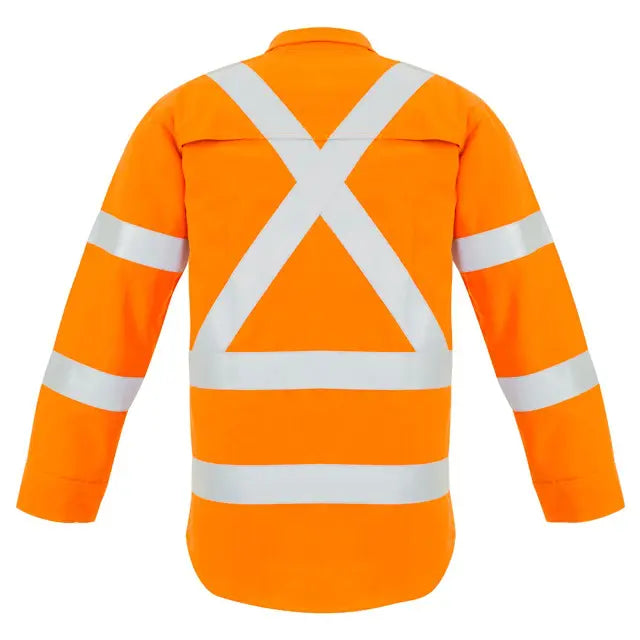 Syzmik ZW137 Men's Fire Armor X-back Spliced Shirt-Orange