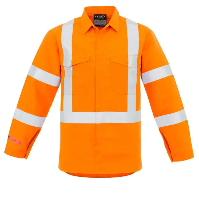 Syzmik ZW137 Men's Fire Armor X-back Spliced Shirt-Orange