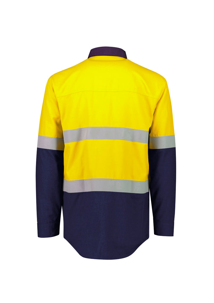 Syzmik ZW180 Men's Orange Flame Lightweight Ripstop Spliced Shirt - Hoop Taped