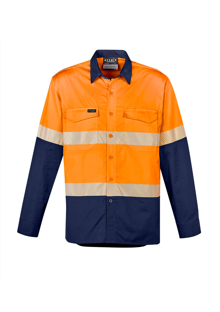 Syzmik ZW229 Men's Rugged Cooling Hi Vis Segmented Tape L/S Shirt