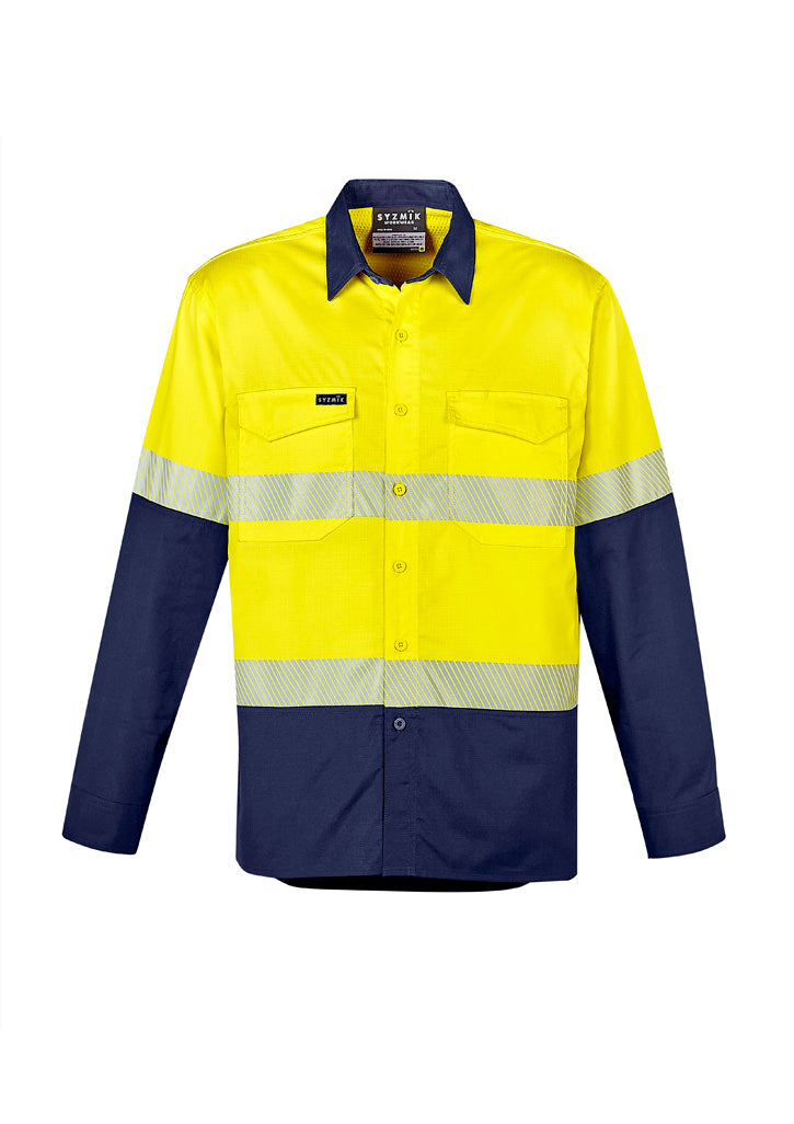 Syzmik ZW229 Men's Rugged Cooling Hi Vis Segmented Tape L/S Shirt