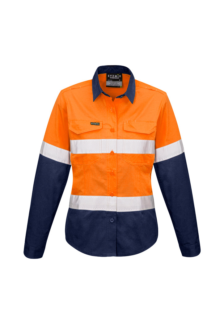 Syzmik ZW720 Women's Rugged Cooling Taped Hi Vis Spliced Shirt