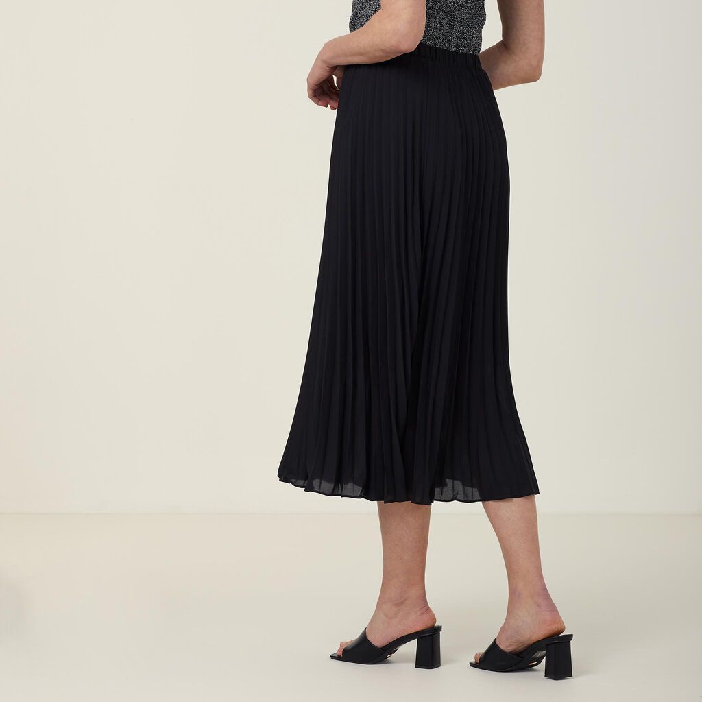 NNT CAT2R2 Georgie Midi Pleated Skirt Black