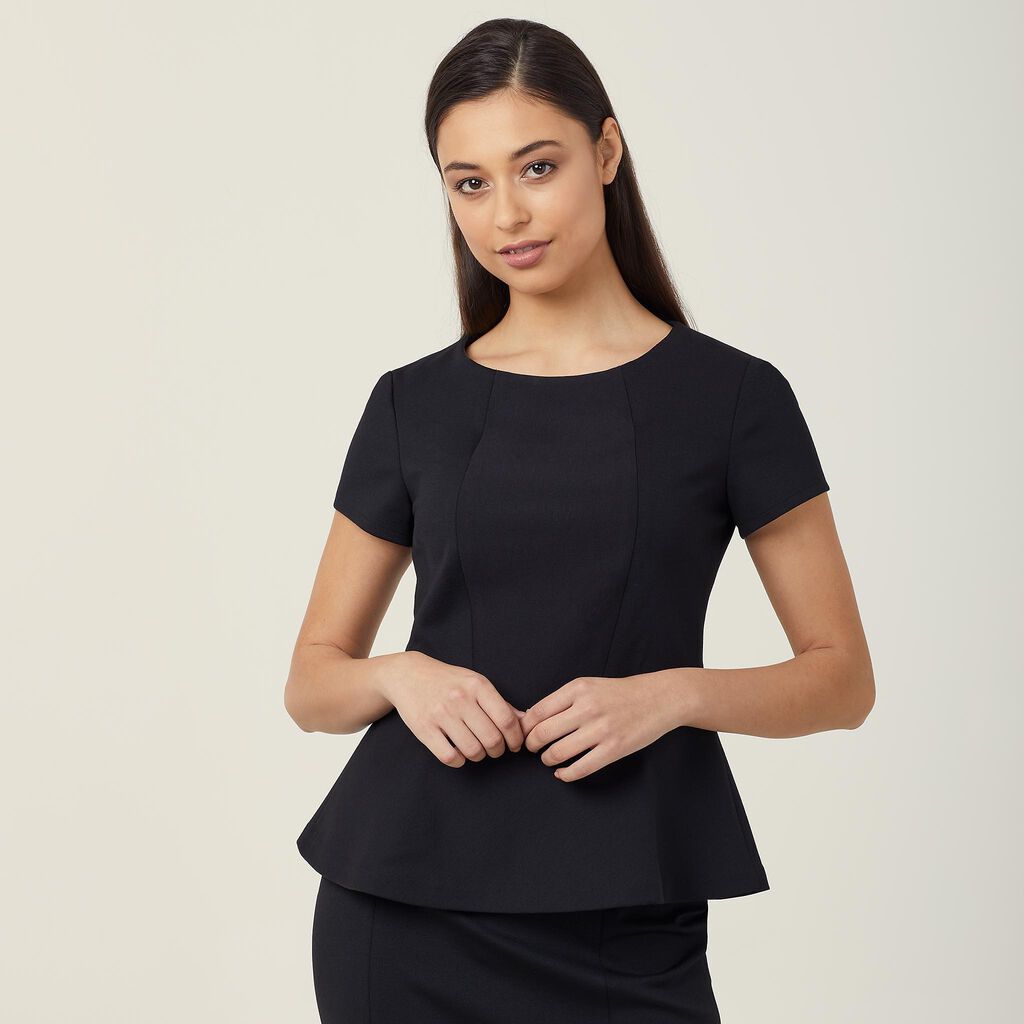 NNT CAT9S1 Cap Sleeve Peplum Top