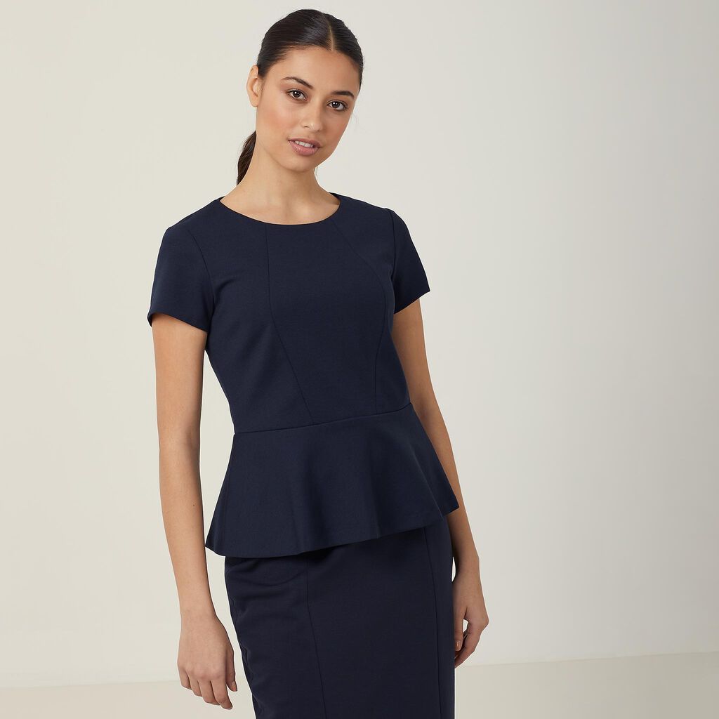 NNT CAT9S1 Cap Sleeve Peplum Top