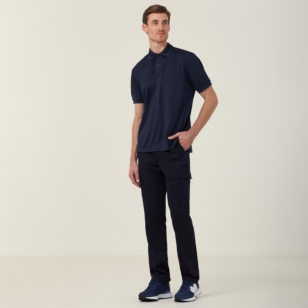 NNT CATCKH Poly Viscose Gaberdine Flex Waist Slim Leg Men's Cargo Pant Ink Navy