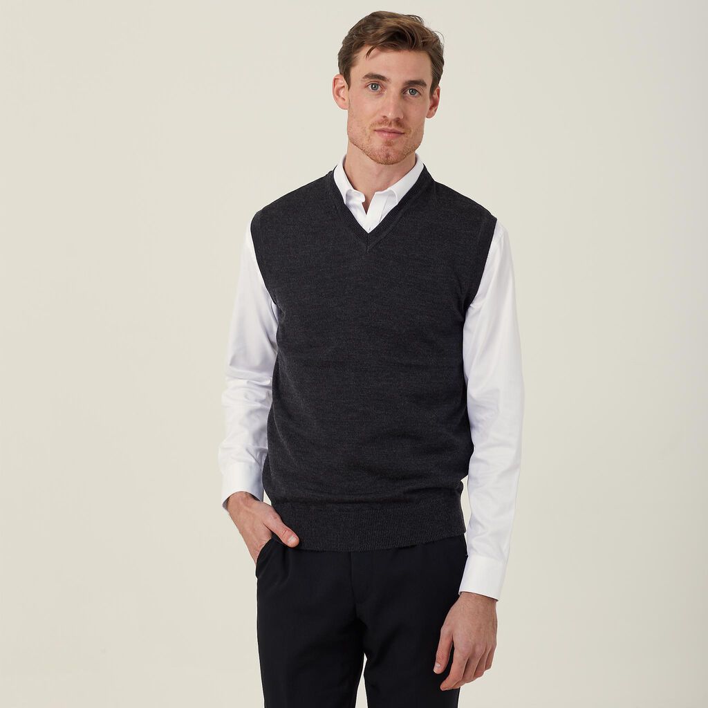 NNT CATE2A V-neck Vest Charcoal