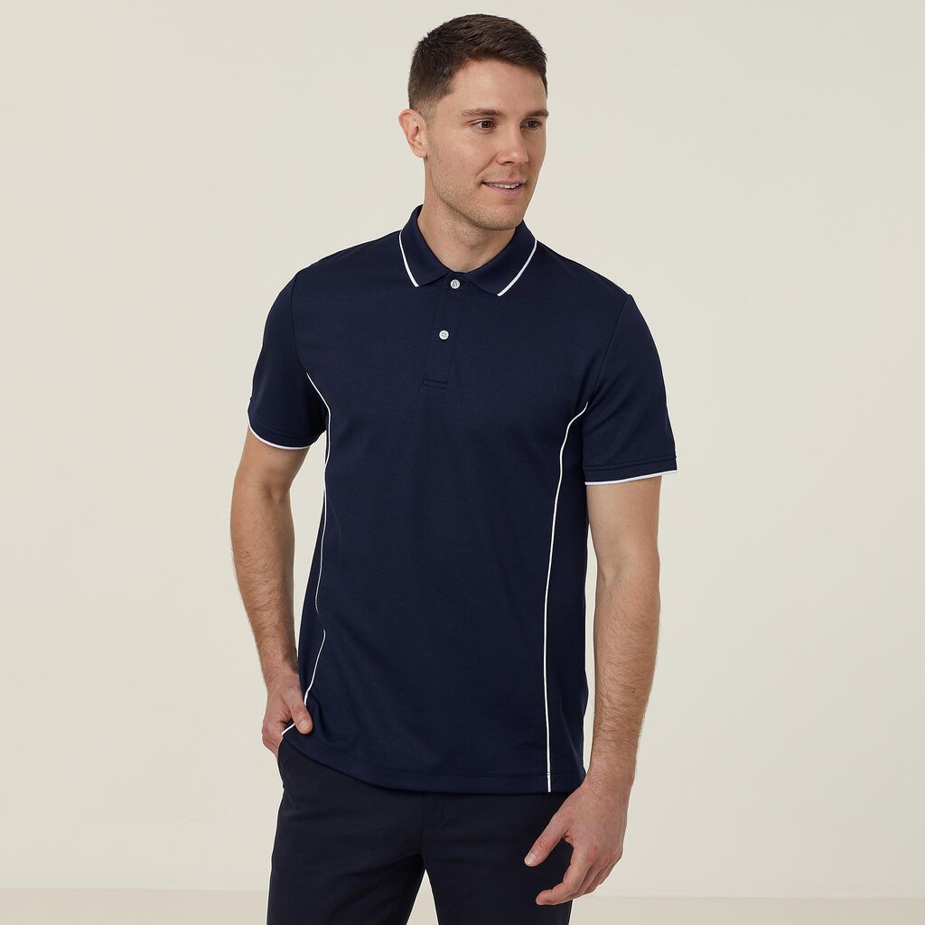NNT CATJA2 Antibacterial Poly face Short Sleeve Tipped Polo