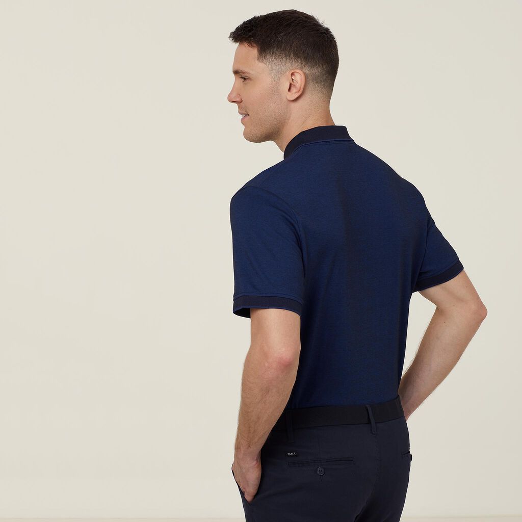 NNT CATJA4 Textured Cotton Poly Short Sleeve Polo