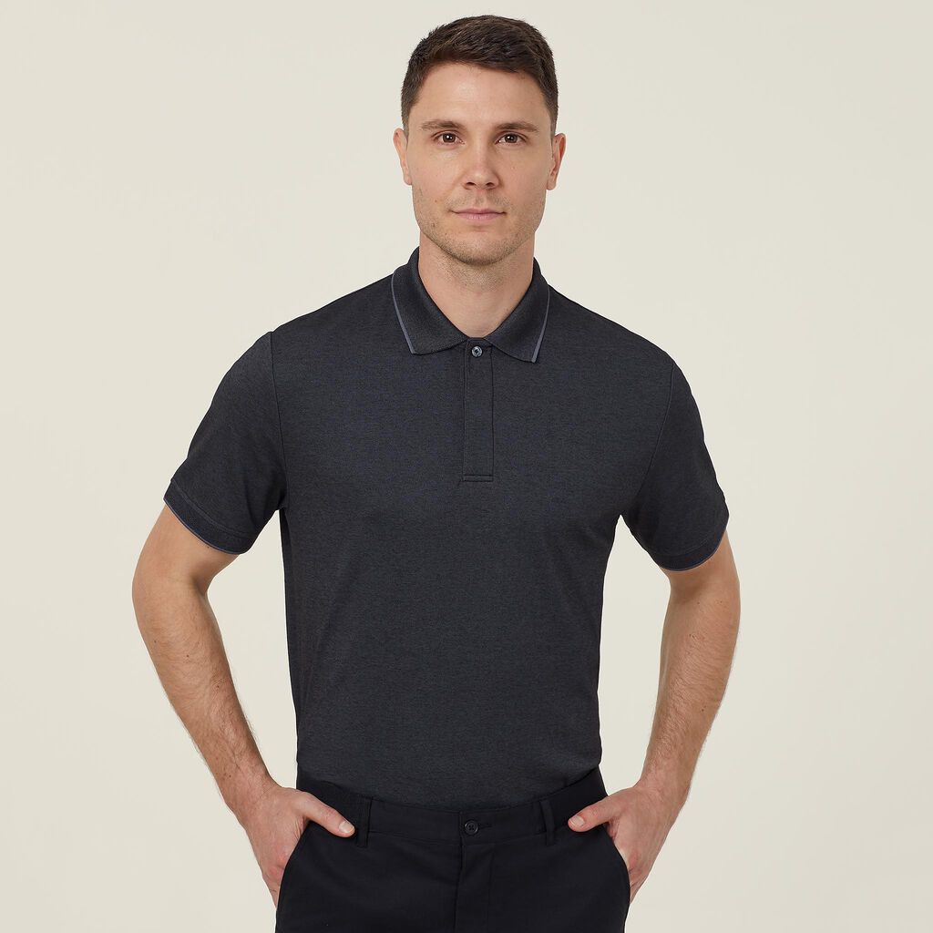 NNT CATJA4 Textured Cotton Poly Short Sleeve Polo