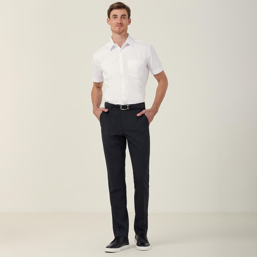 NNT CATJCA Stretch Twill Short Sleeve Shirt White