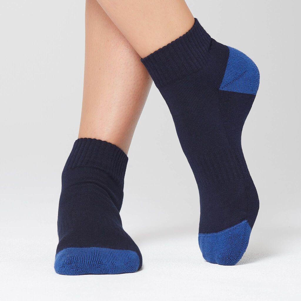 NNT CATKDN Bamboo Sports Sock Ankle Length Contrast Heel Midnight/Cobalt