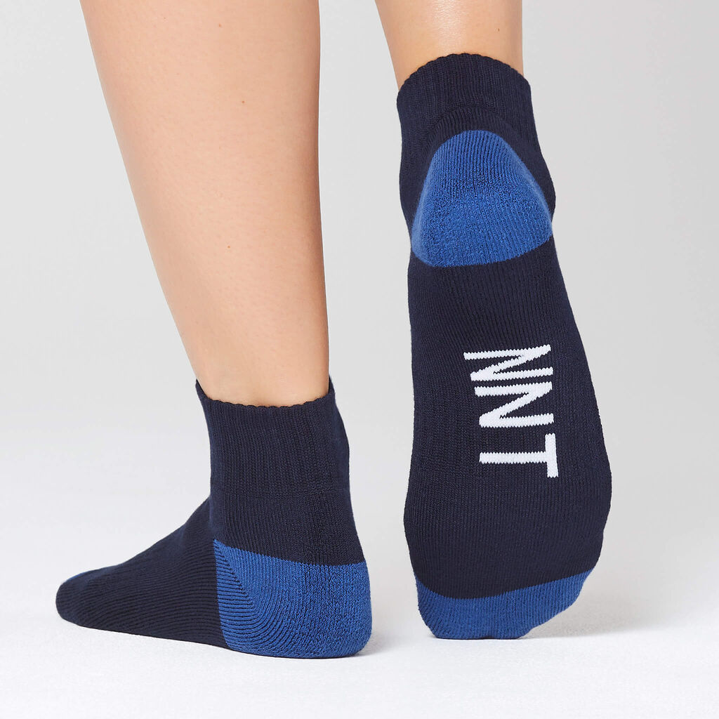 NNT CATKDN Bamboo Sports Sock Ankle Length Contrast Heel Midnight/Cobalt
