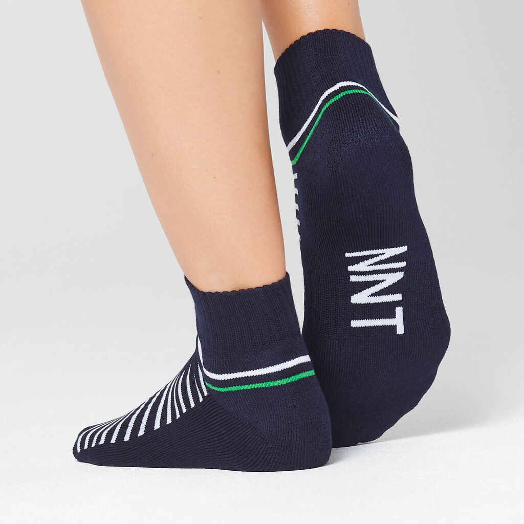 NNT CATKDP Bamboo Sports Sock Ankle Length Stripe Midnight/White