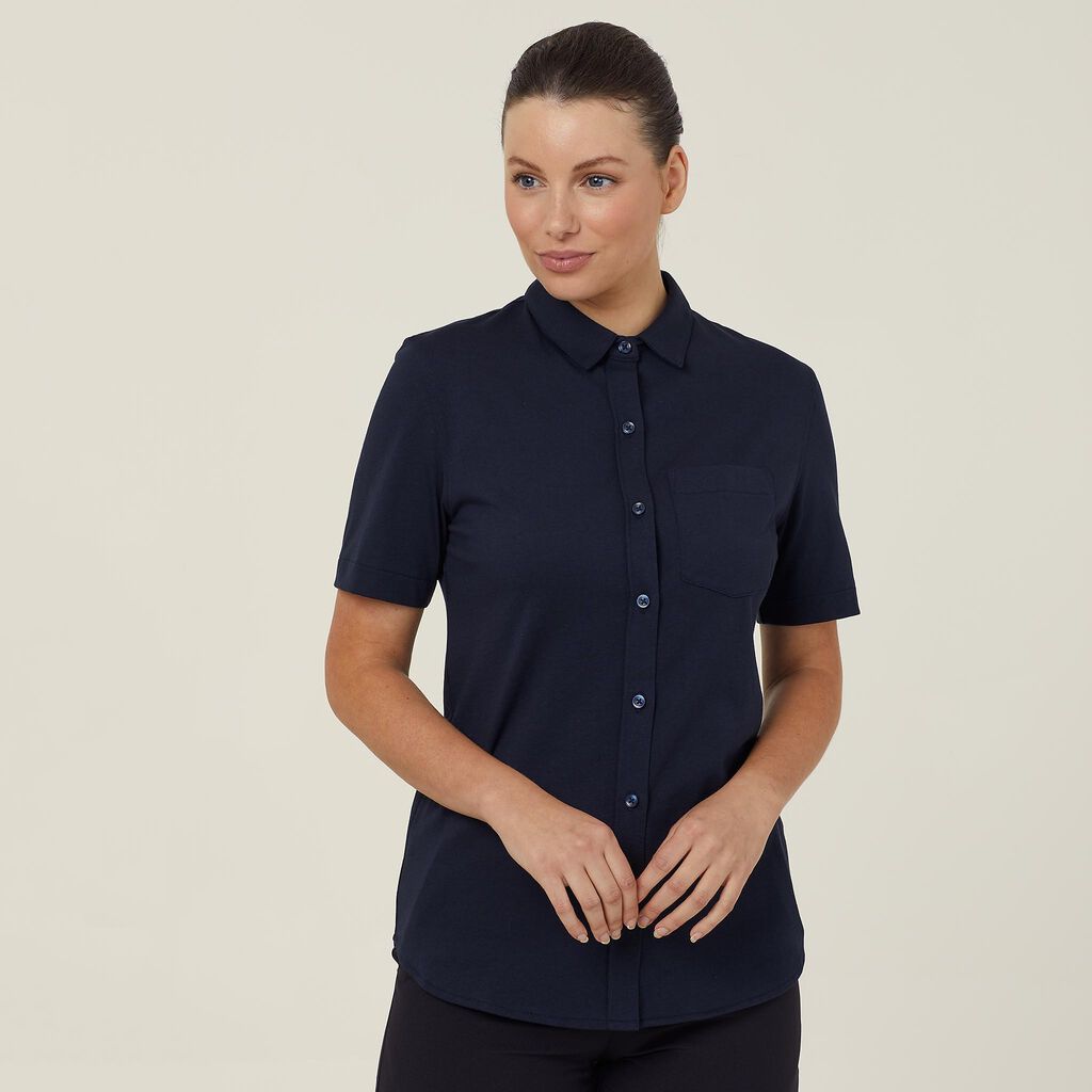 NNT CATUFB Britt Jersey Anti-bacterial Short Sleeve Shirt Midnight