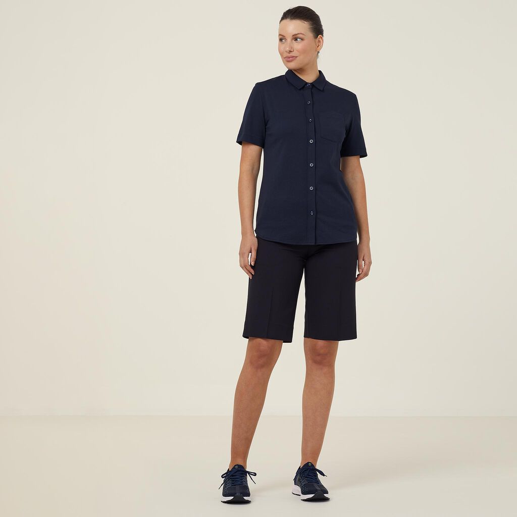 NNT CATUFB Britt Jersey Anti-bacterial Short Sleeve Shirt Midnight