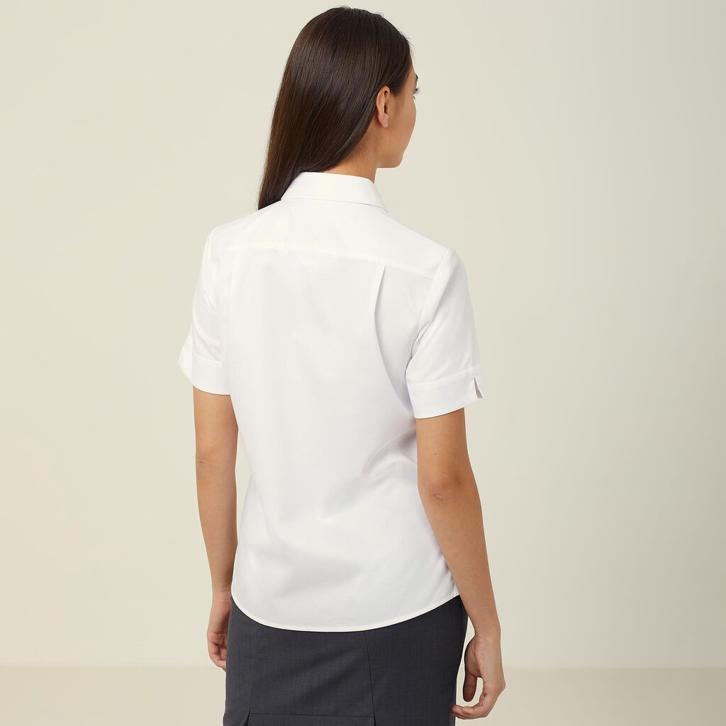 NNT CATUHM Stretch Twill Short Sleeve Shirt White