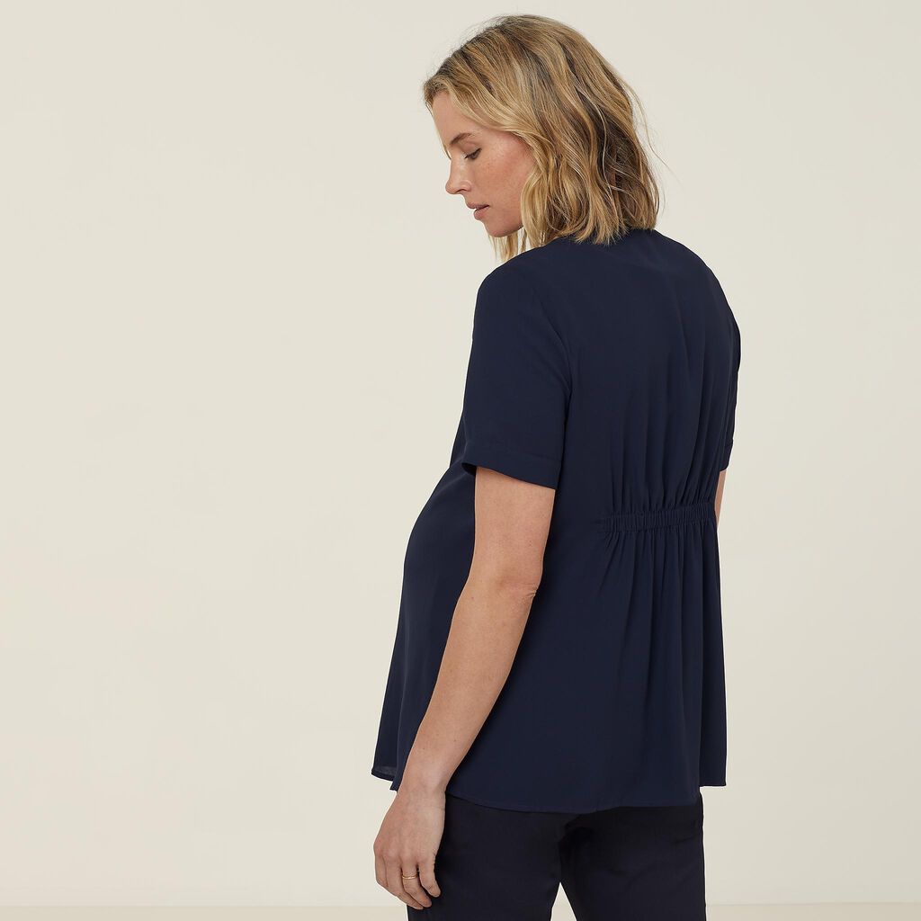 NNT CATUKB Maternity Soft Short Sleeve Shirt Navy