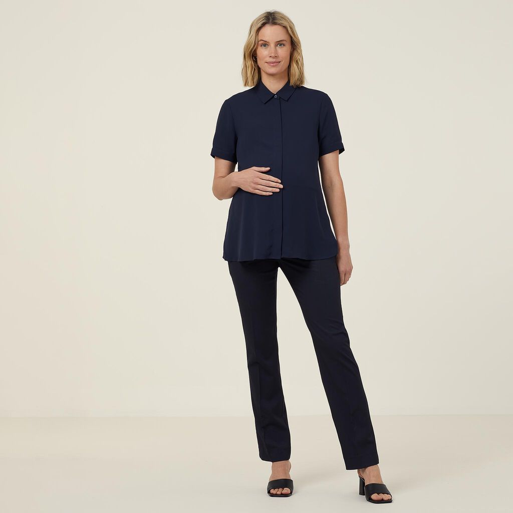 NNT CATUKB Maternity Soft Short Sleeve Shirt Navy