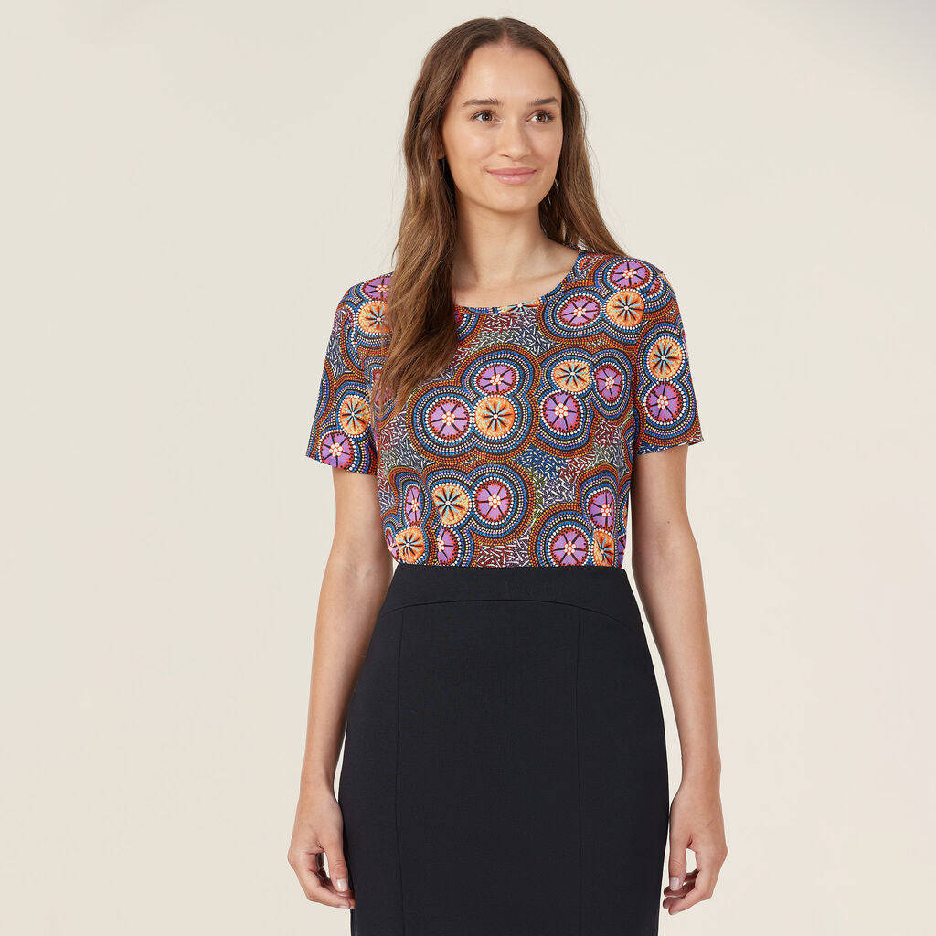 NNT CATUSV Polyester Print Bush Tucker Indigenous Blouse