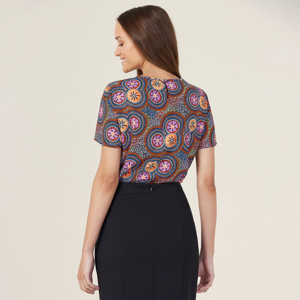 NNT CATUSV Polyester Print Bush Tucker Indigenous Blouse