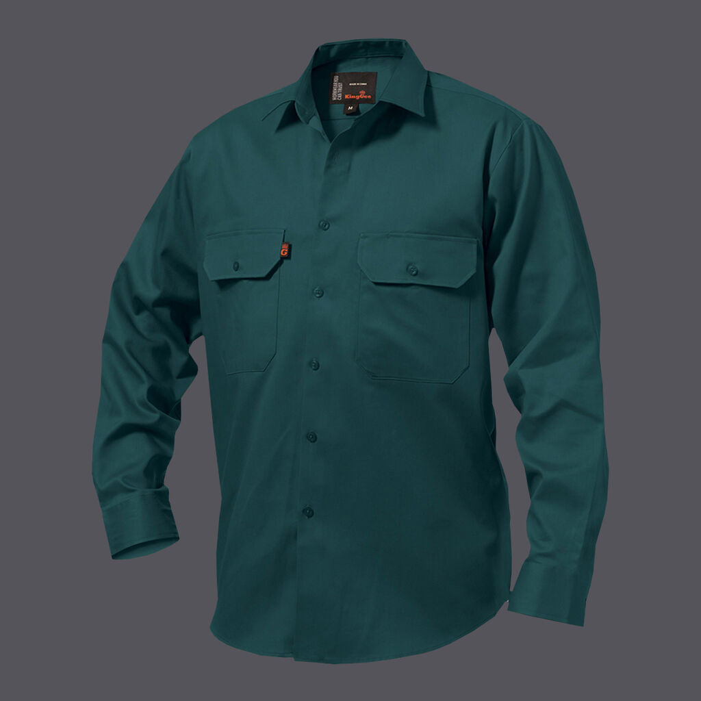 KingGee K04010 Open Front Drill Shirt L/S