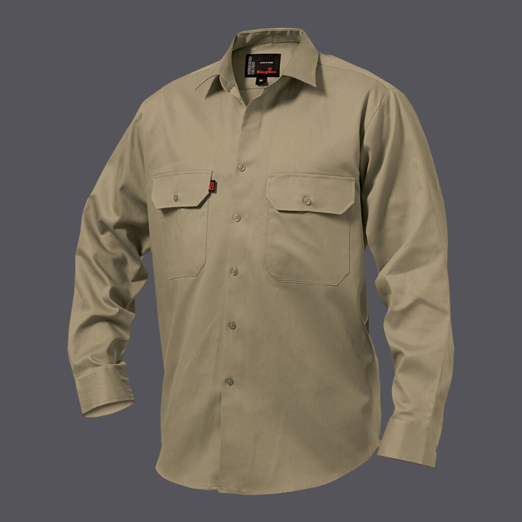 KingGee K04010 Open Front Drill Shirt L/S