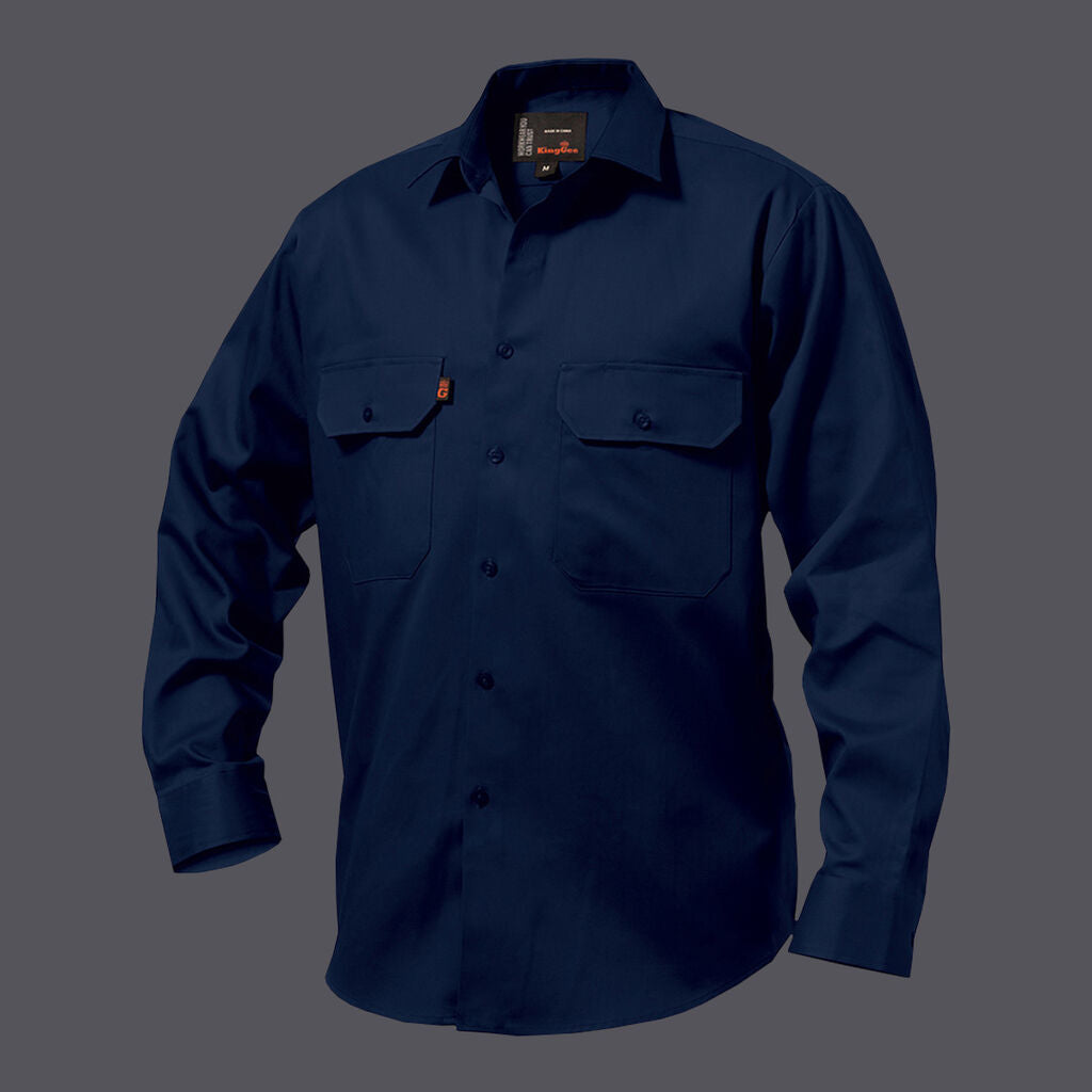 KingGee K04010 Open Front Drill Shirt L/S