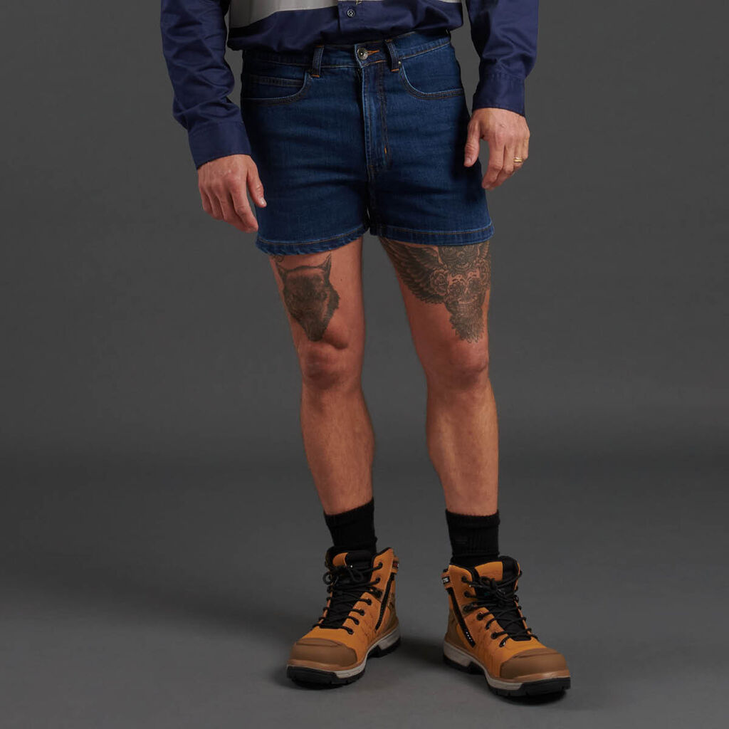 KingGee K07020 Stretch Denim Work Shorts-Stonewash