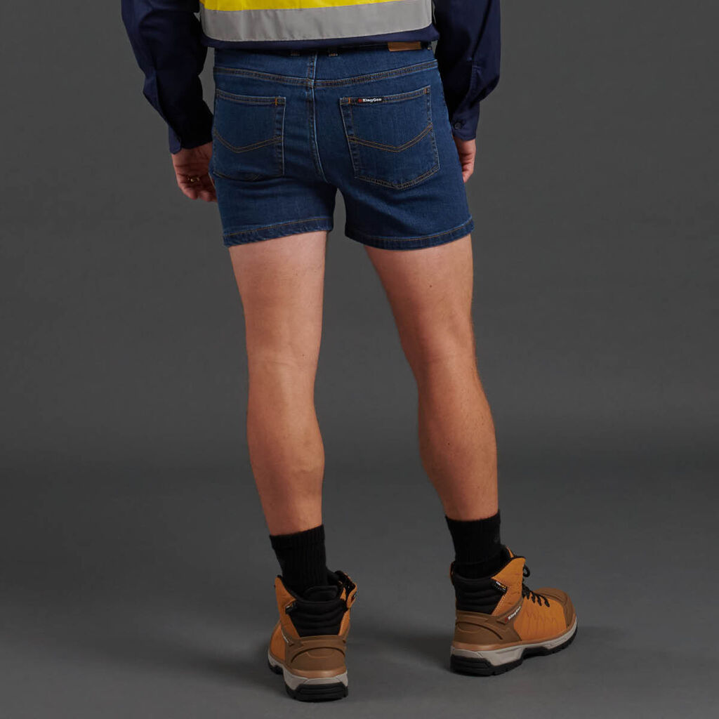 KingGee K07020 Stretch Denim Work Shorts-Stonewash