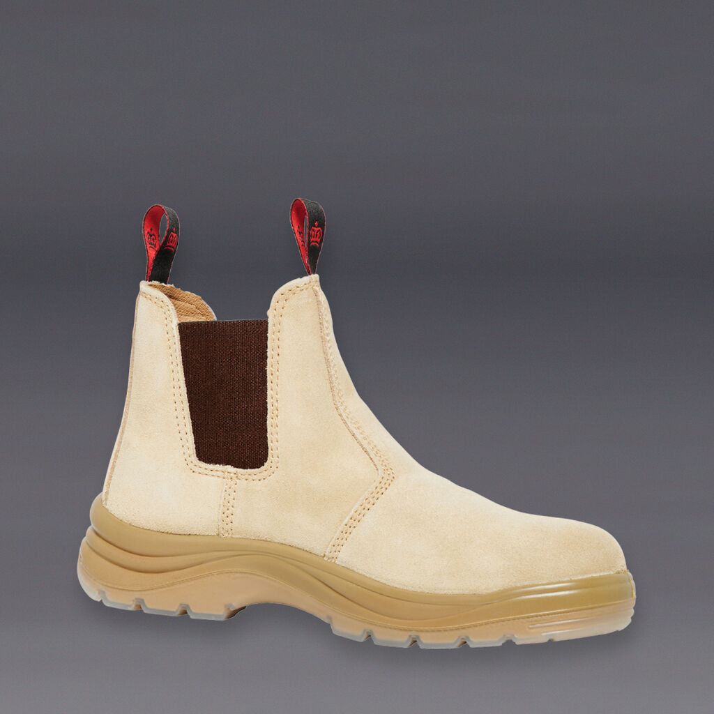 KingGee K25180 Flinders Elastic Slip On Safety Boot-Sand