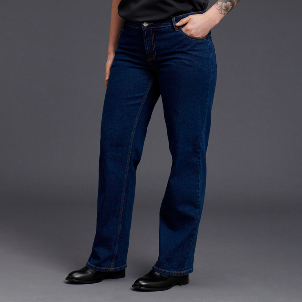 KingGee K43390 Ladies Stretch Denim Jeans-Stonewash